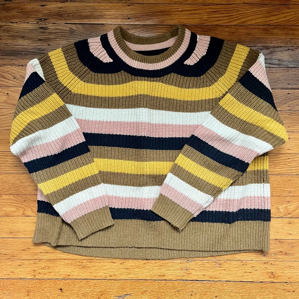 Madewell stripped, cropped sweater. Size small - Picture 1 of 6